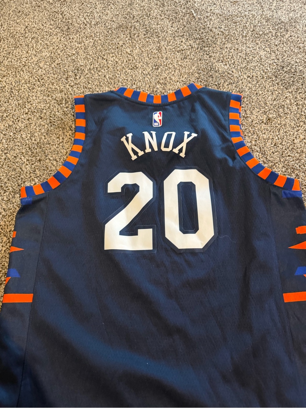 Nike Navy and Orange New York #20 Basketball Jersey - Picture 3 of 4